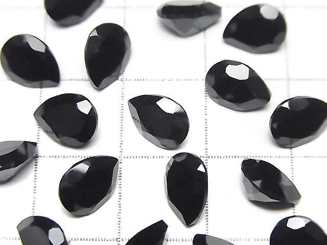 [Video] Onyx AAA Loose Stone Pear shape Faceted 8x6mm 3pcs