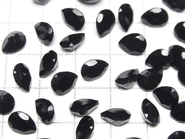 [Video] Onyx AAA Loose Stone Pear shape Faceted 8x6mm 3pcs