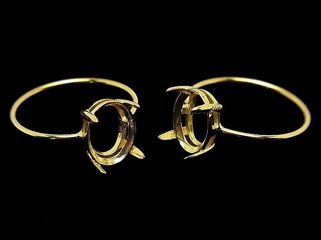 [Video] Silver925 Ring Frame (Prong Setting) Oval Faceted 10x8mm 18KGP 1pc