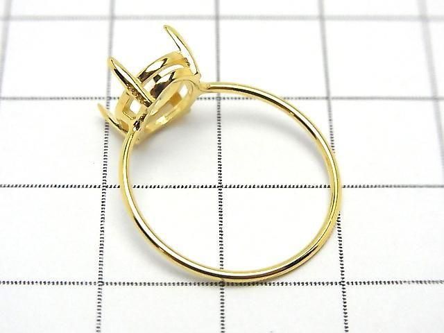 [Video] Silver925 Ring Frame (Prong Setting) Oval Faceted 10x8mm 18KGP 1pc