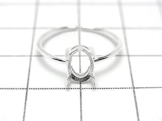 [Video] Silver925 Ring Frame (Prong Setting) Oval Faceted 7x5mm No Coating Free Size 1pc