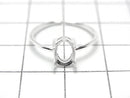 [Video] Silver925 Ring Frame (Prong Setting) Oval Faceted 7x5mm No Coating Free Size 1pc