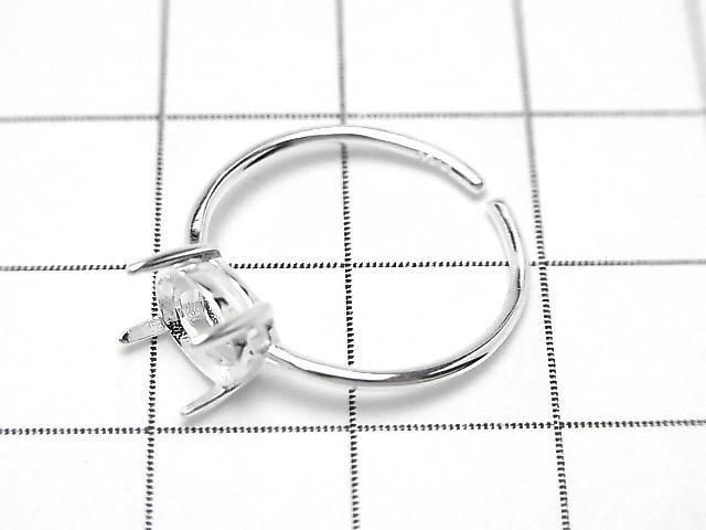 [Video] Silver925 Ring Frame (Prong Setting) Horizontal Oval Faceted 7x5mm No Coating Free Size 1pc