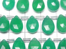 [Video] High Quality Green Onyx AAA Pear Shape Faceted Briolette 12x8mm Half or 1strand beads (12pcs)