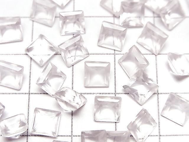 [Video]High Quality Rose Quartz AAA Loose stone Square Faceted 6x6mm 5pcs