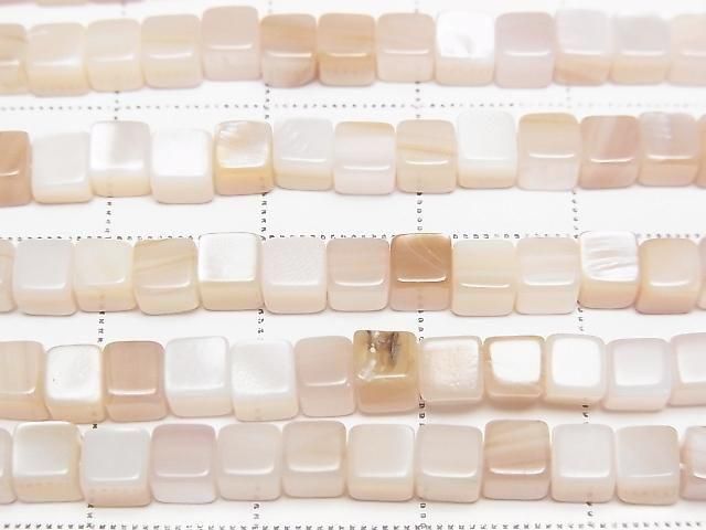 [Video] High Quality pink shell AAA cube 4x4x4mm half or 1strand beads (approx. 15inch/38cm)