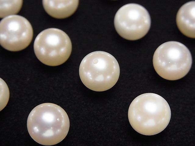 [Video] Japanese Akoya Pearls AAA  Round 7.5mm White [Half Drilled Hole] 1 pair