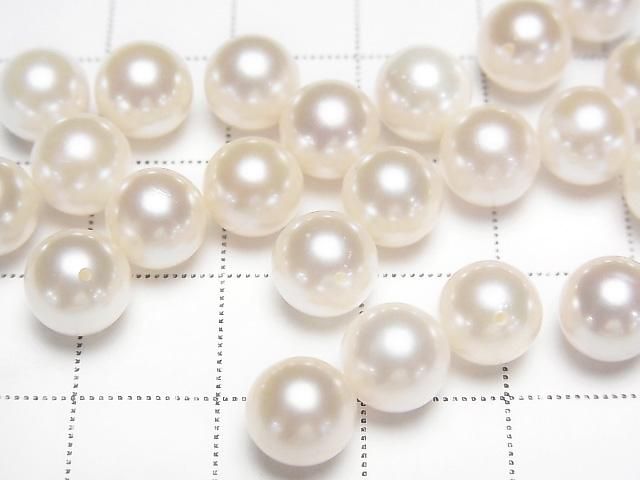[Video] Japanese Akoya Pearls AAA  Round 7.5mm White [Half Drilled Hole] 1 pair