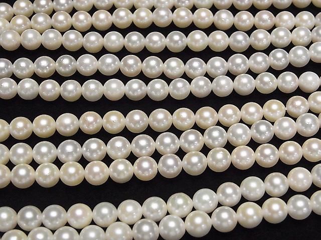 [Video] Japanese Akoya Pearls AAA- Round 6-6.5mm White Half or 1strand beads (approx. 15inch/38cm)