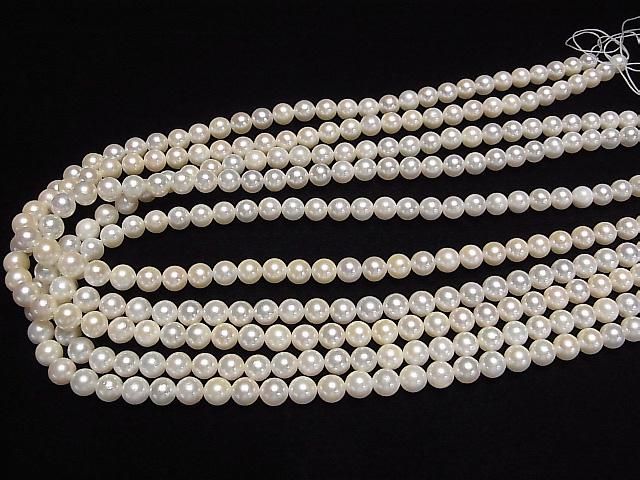 [Video] Japanese Akoya Pearls AAA- Round 6-6.5mm White Half or 1strand beads (approx. 15inch/38cm)