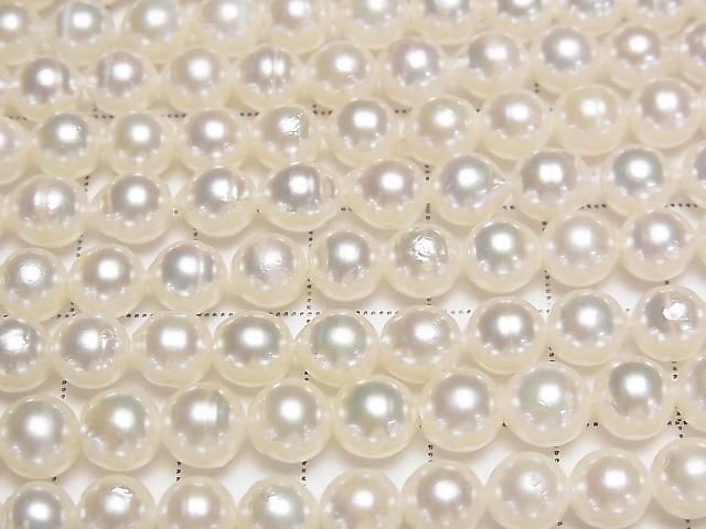 [Video] Japanese Akoya Pearls AA++ Semi Round 6-6.5mm White Half or 1strand beads (approx. 15inch/38cm)
