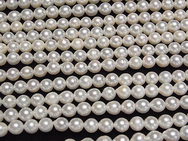 [Video] Japanese Akoya Pearls AA++ Semi Round 6-6.5mm White Half or 1strand beads (approx. 15inch/38cm)