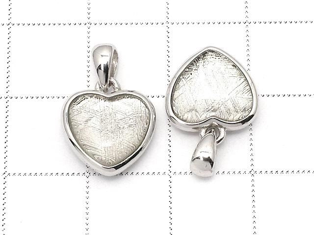 [Video] Meteorite (Muonionalusta) Heart Pendant 12x12mm Both Side Finish Silver925 1pc
