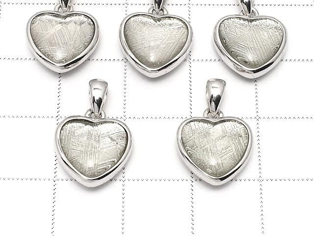 [Video] Meteorite (Muonionalusta) Heart Pendant 12x12mm Both Side Finish Silver925 1pc