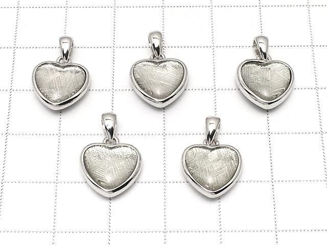 [Video] Meteorite (Muonionalusta) Heart Pendant 12x12mm Both Side Finish Silver925 1pc