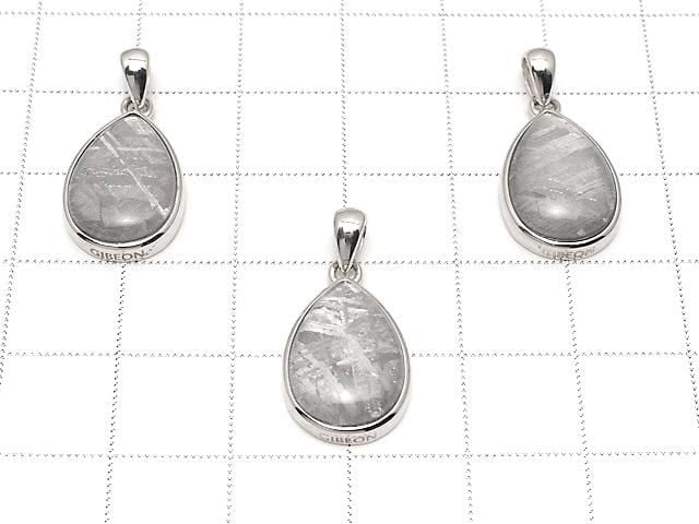[Video] Meteorite (Gibeon) Pear-shaped Pendant 16x11mm Silver925 1pc