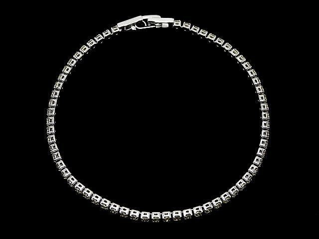 Metal Parts Tennis Bracelet (CZ) [Yellow] Silver color 1pc