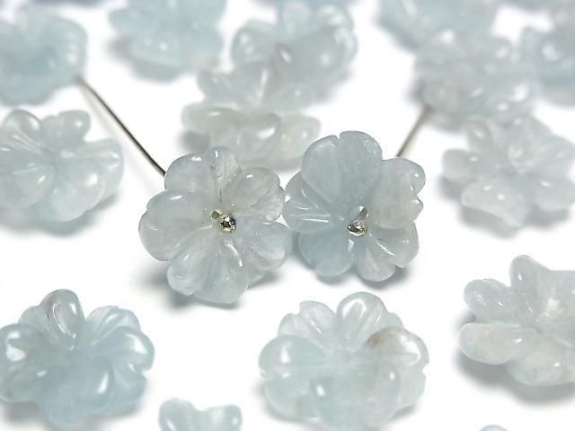 [Video] Aquamarine AA+ Flower 11mm Center Hole 2pcs