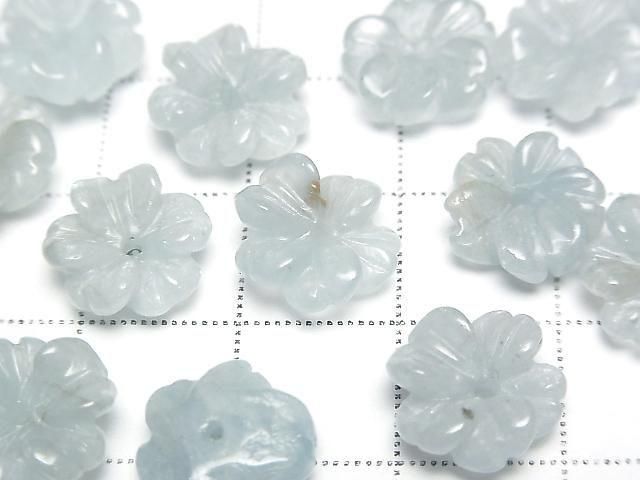 [Video] Aquamarine AA+ Flower 11mm Center Hole 2pcs