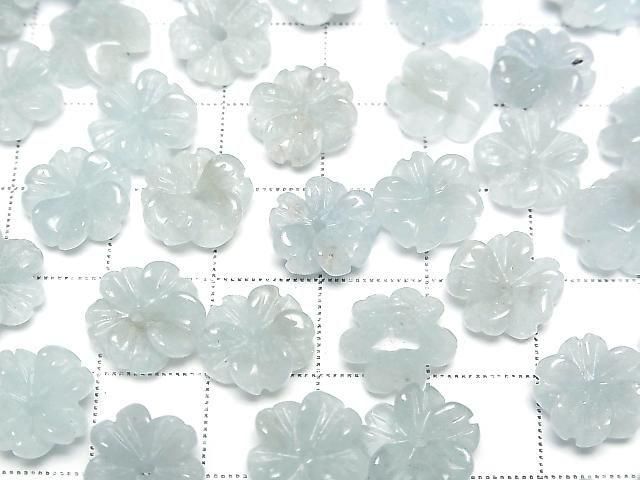 [Video] Aquamarine AA+ Flower 11mm Center Hole 2pcs