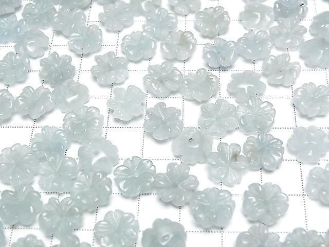 [Video] Aquamarine AA+ Flower 11mm Center Hole 2pcs