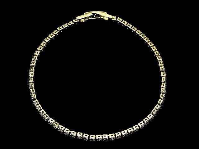 Metal Parts Tennis Bracelet (CZ) [Clear] Gold color 1pc