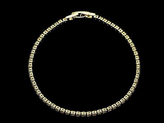 Metal Parts Tennis Bracelet (CZ) [Yellow] Gold color 1pc