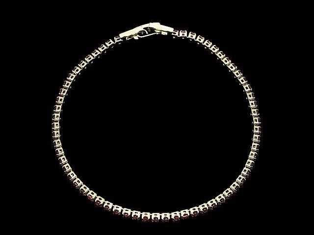 Metal Parts Tennis Bracelet (synthetic corundum) [Rose] Gold color 1pc