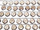 [Video] High Quality Smoky Quartz AAA Irregular Faceted Pear Shape [Light Color] 1strand beads (8pcs)