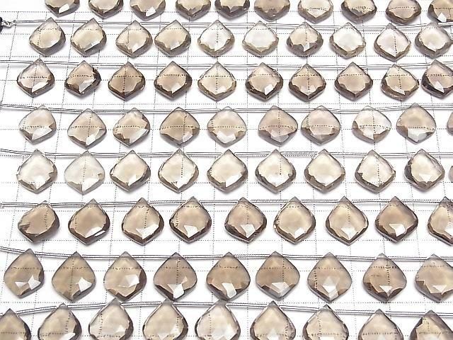 [Video] High Quality Smoky Quartz AAA Irregular Faceted Pear Shape [Light Color] 1strand beads (8pcs)