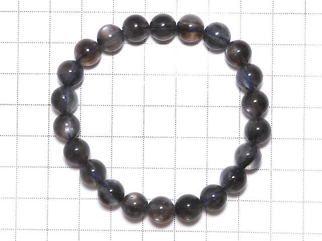 [Video][One of a kind] Black Star Aquamarine AAA Round 8.5mm Bracelet NO.7