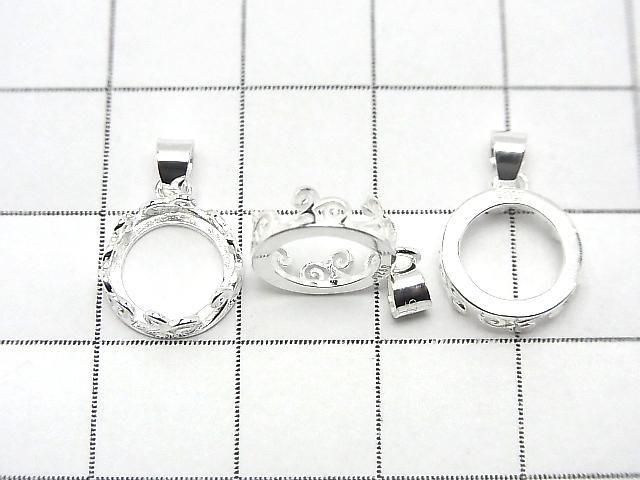 [Video] Silver925 Openwork Pendant Frame Round 8.5mm No Coating 1pc