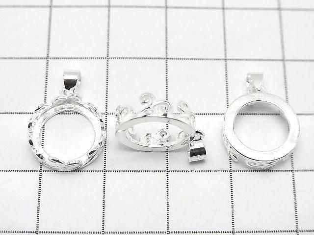 [Video] Silver925 Openwork Pendant Frame Round 10.5mm No Coating 1pc