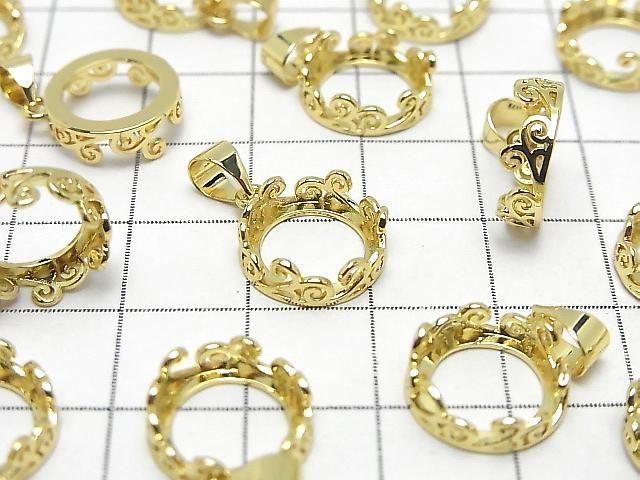 [Video] Metal Openwork Pendant Frame Round 10.5mm Gold Color 1pc