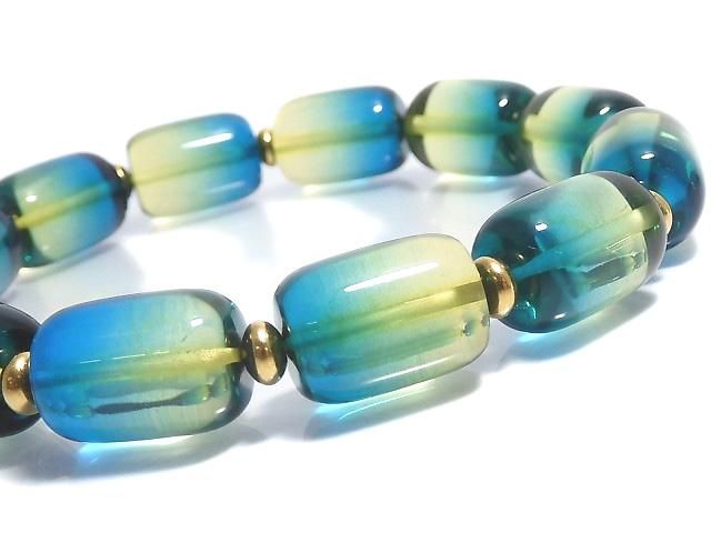 [Video][One of a kind] Blue color Amber Tube Bracelet NO.2