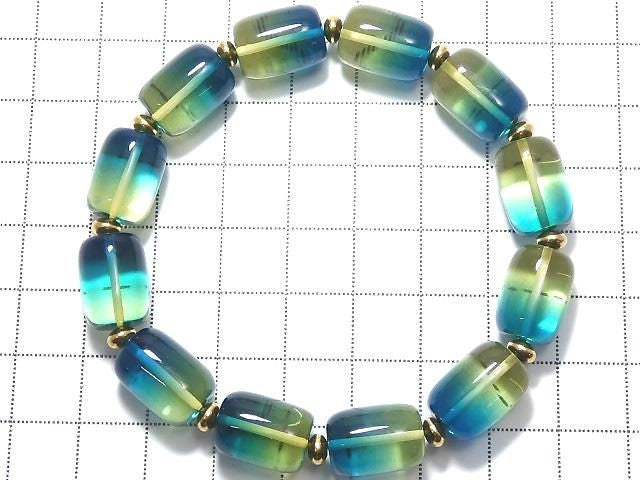 [Video][One of a kind] Blue color Amber Tube Bracelet NO.2