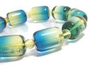 [Video][One of a kind] Blue color Amber Tube & Round Bracelet NO.6