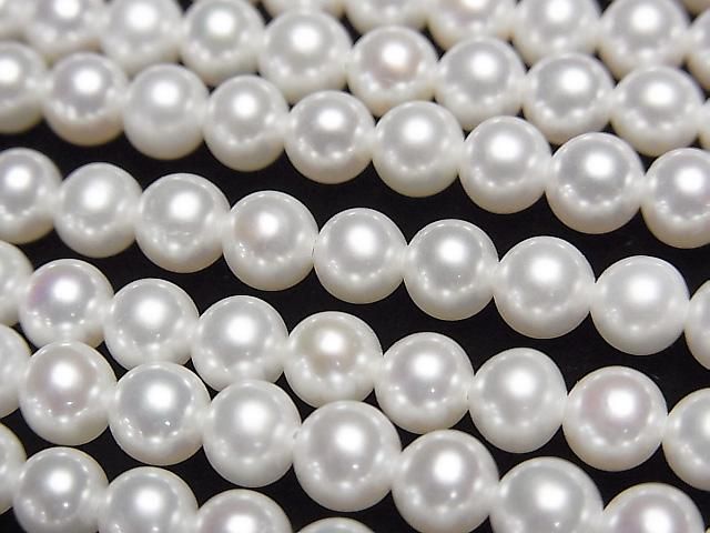 [Video] Fresh Water Pearl AAA- Semi Round 5mm White 1strand beads (approx. 15 inches/37 cm)