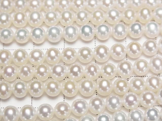 [Video] Fresh Water Pearl AAA Semi Round 5.5mm White Half or 1strand beads (approx. 15inch/37cm)