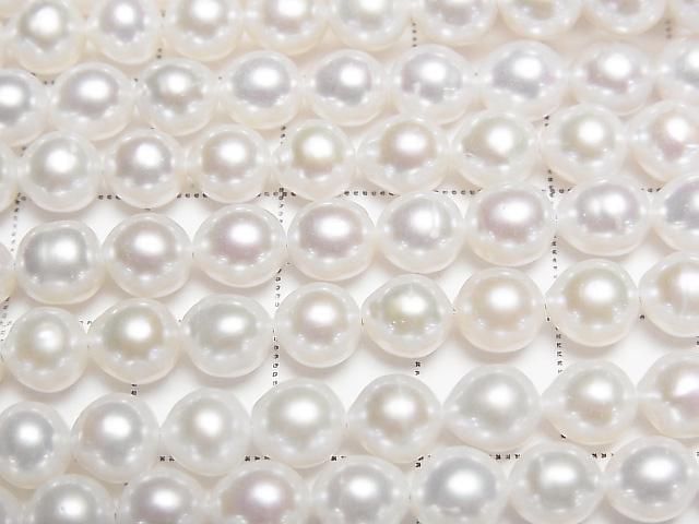 [Video] Fresh Water Pearl AA++ Rice-Drop 6-7mm White 1strand beads (approx. 15inch/38cm)