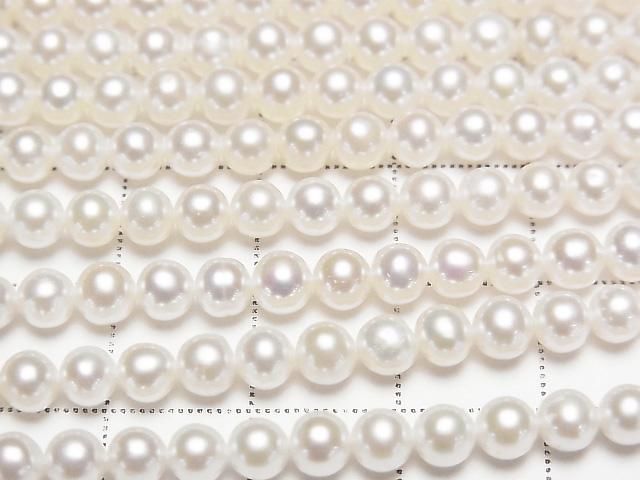[Video] Fresh Water Pearl AAA- Semi Round 4mm White half or 1strand beads (approx. 15 inches/37 cm)