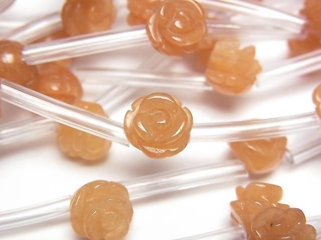 [Video] Orange Aventurine Rose 8mm half or 1strand beads (12pcs)