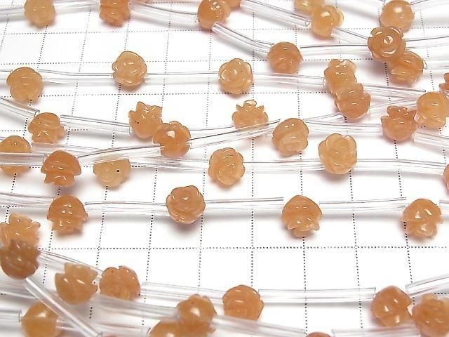 [Video] Orange Aventurine Rose 8mm half or 1strand beads (12pcs)