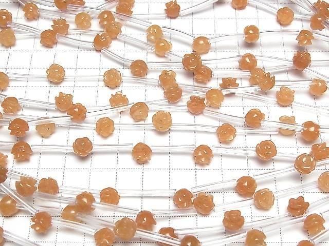 [Video] Orange Aventurine Rose 8mm half or 1strand beads (12pcs)