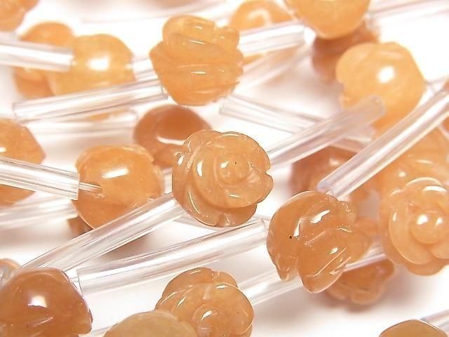 [Video] Orange Aventurine Rose 10mm half or 1strand beads (12pcs)