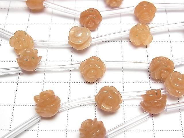 [Video] Orange Aventurine Rose 10mm half or 1strand beads (12pcs)