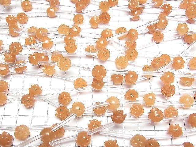 [Video] Orange Aventurine Rose 10mm half or 1strand beads (12pcs)