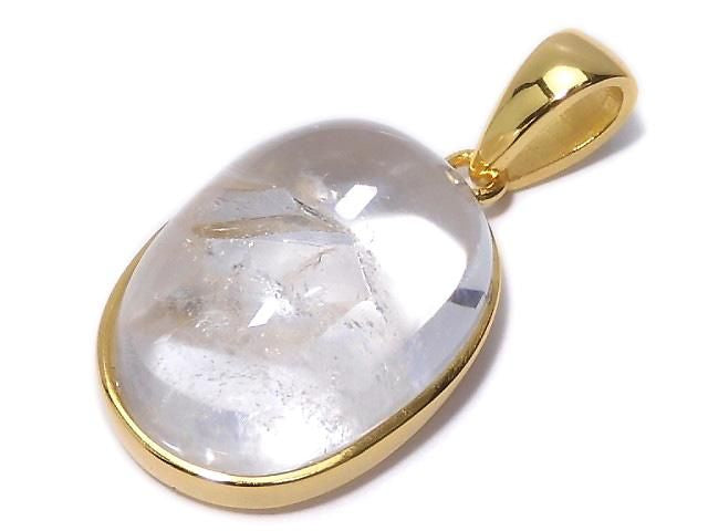 [Video][One of a kind] Crystal in Quartz Pendant 18KGP NO.6
