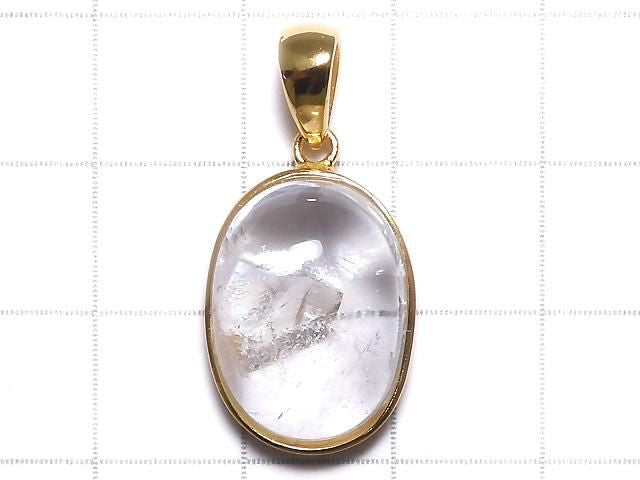 [Video][One of a kind] Crystal in Quartz Pendant 18KGP NO.6