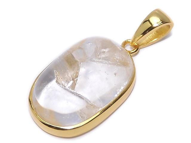 [Video][One of a kind] Crystal in Quartz Pendant 18KGP NO.7